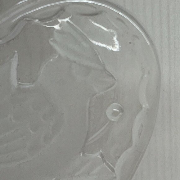 Vintage Mikasa Clear Glass Cardinal Bird Heart Christmas Valentines Ornament - Picture 3 of 12